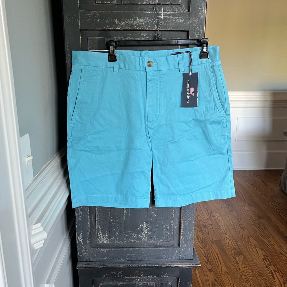 Men's Vineyard Vines Flats Blue 9” Stretch Breaker Shorts. Sz 33 NWT